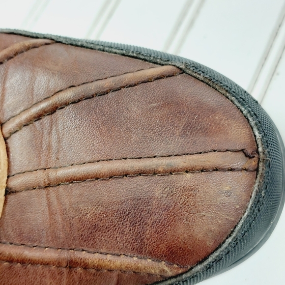 Lauren Ralph Lauren ]Tan Brown Fur Lined Mid Calf Quinta Duck Lace Boots K159 - Picture 10 of 11